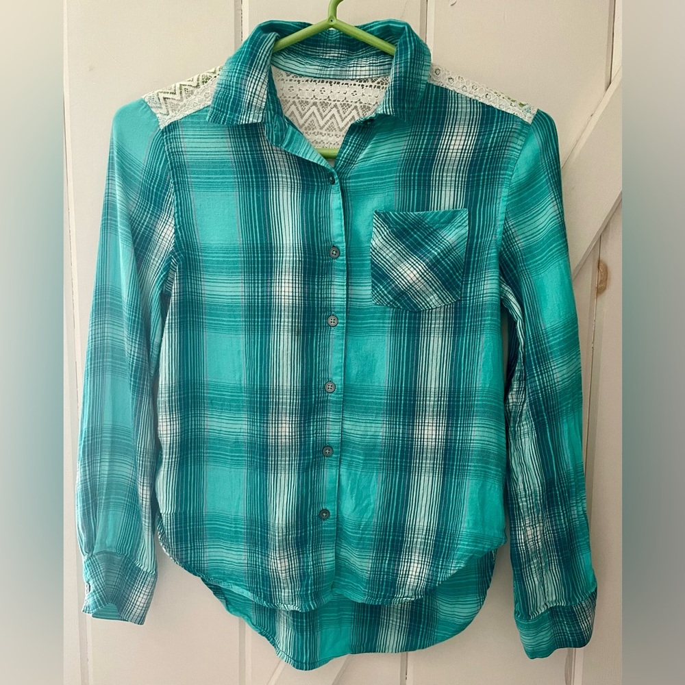 Little Girl’s Button Down Plaid Top